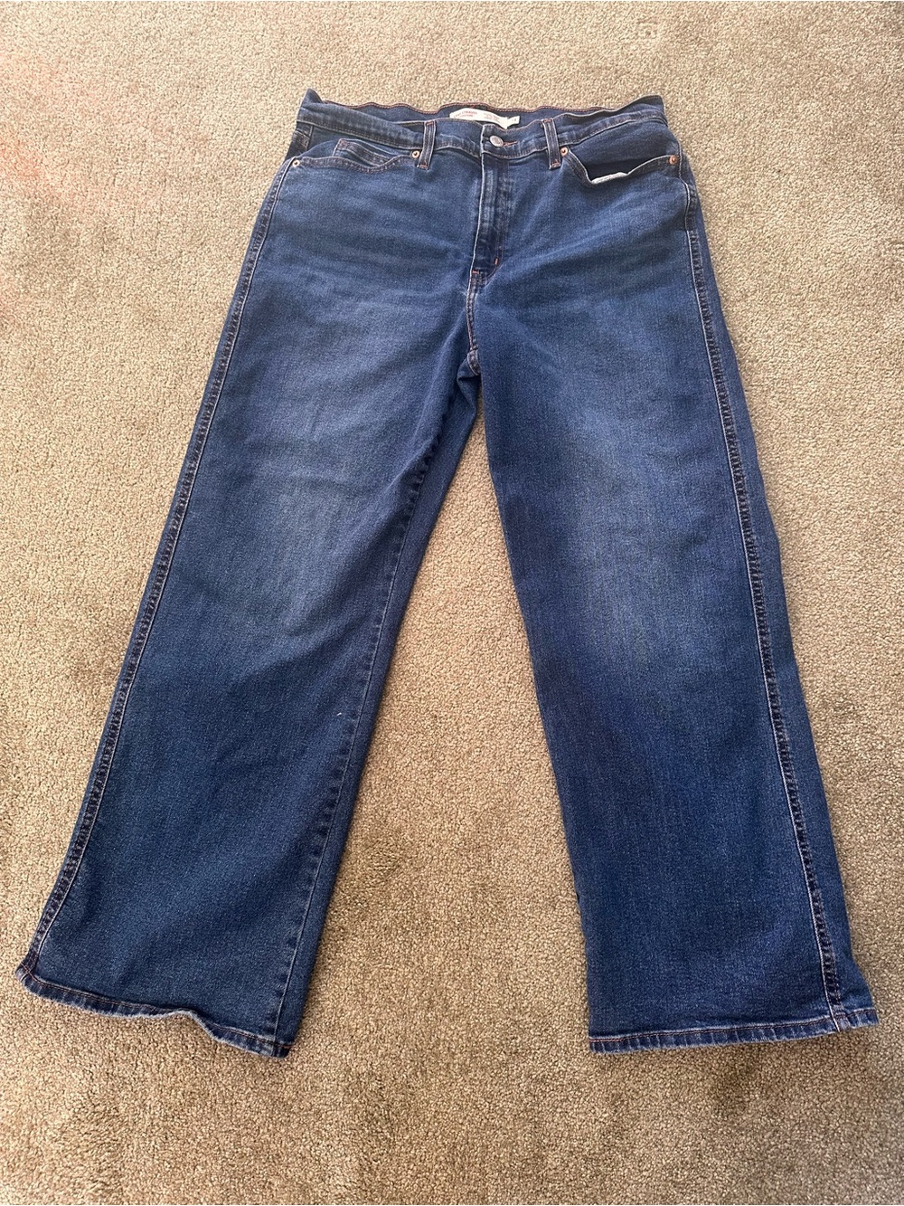 ⭐️ Levi's Womens 14 Relaxed Straight Jeans in Dark Blue Denim